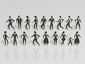 3d stylized people set