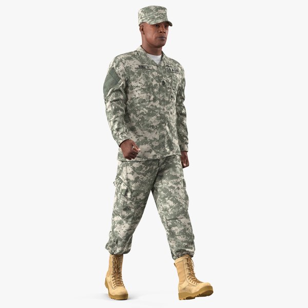3D army soldier marching fur