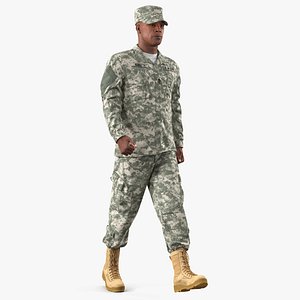 US Army Soldier Marching Fur 3D Model