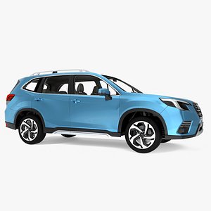 Blue Subaru Forester 2022 Simplified 3D model