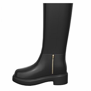 3D Black casual high boot