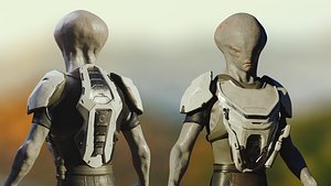 sci-fi character rigged 3D model