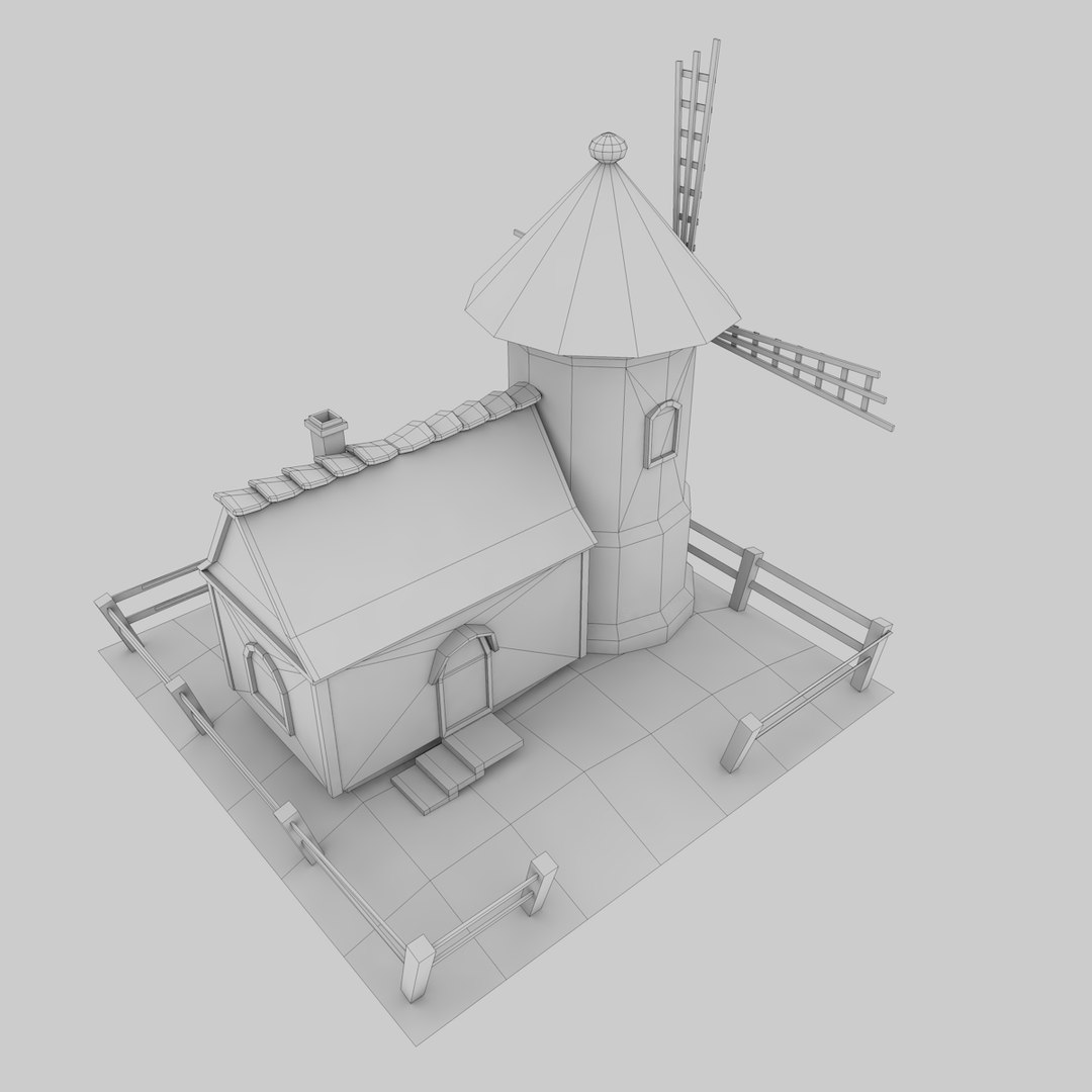 Windmill House 3d Model