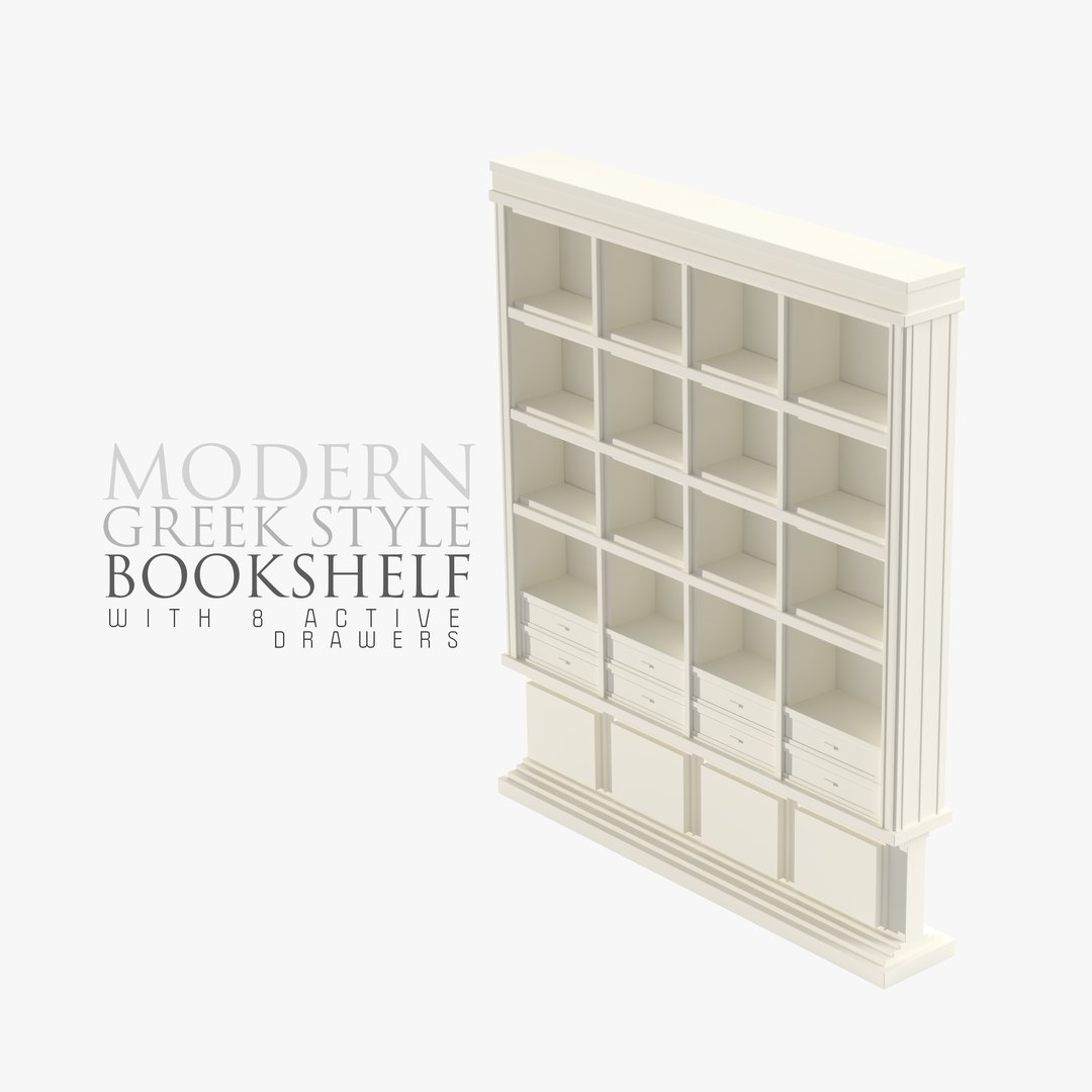 3D Modern Greek Style Bookshelf I Model TurboSquid 2023854