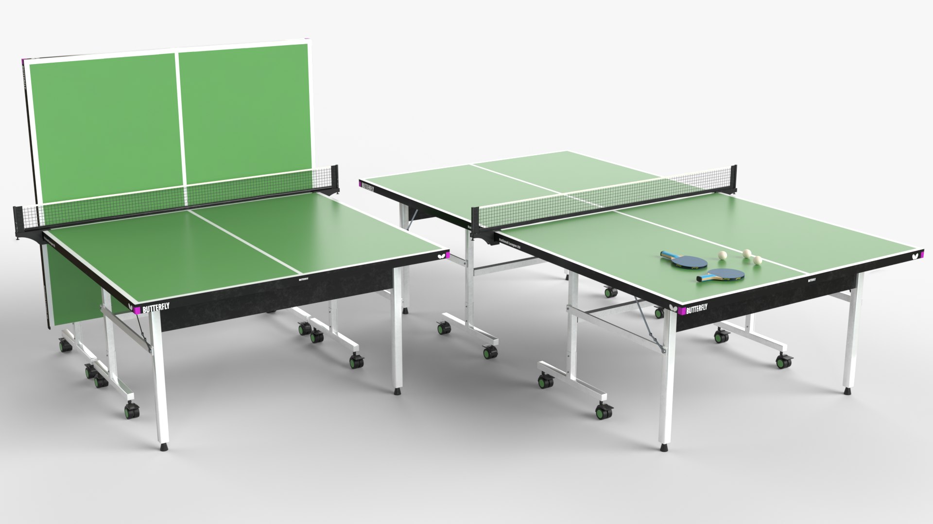 Black Tennis Table Ping Pong Rackets And Ball 3D Model - TurboSquid 2100612