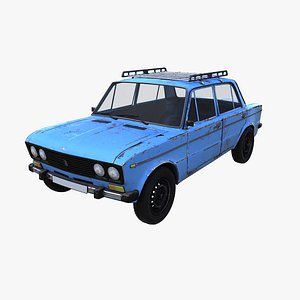 VAZ2106 Base and Wheels 3D model