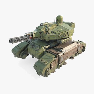 Future sci-fi maglev laser gun tank 3D model