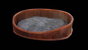 3D wicker dog bed