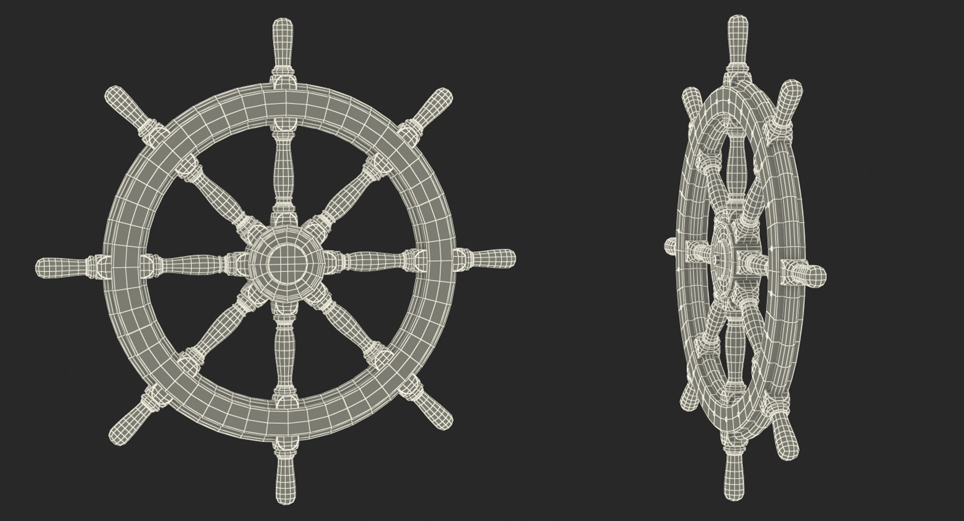 3D old wooden helm model - TurboSquid 1328458