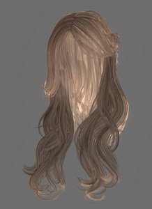 3D female hairstyle hair model