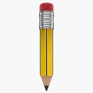realistic yellow black pencil 3D model