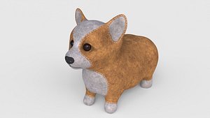 3D Corgi dog old Toy model