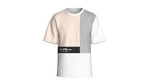 3D Men Color Block T-shirt With Patch