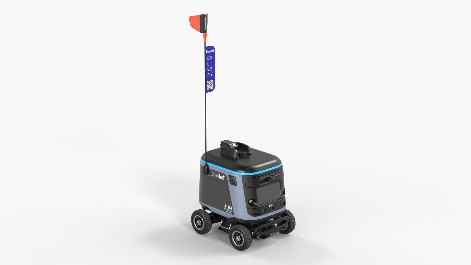 Sleeping Delivery Robot Kiwibot Black 3D model preview