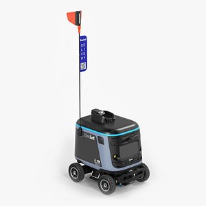 Sleeping Delivery Robot Kiwibot Black model