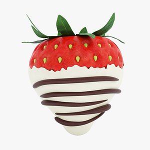 3D model Chocolate covered strawberry 2