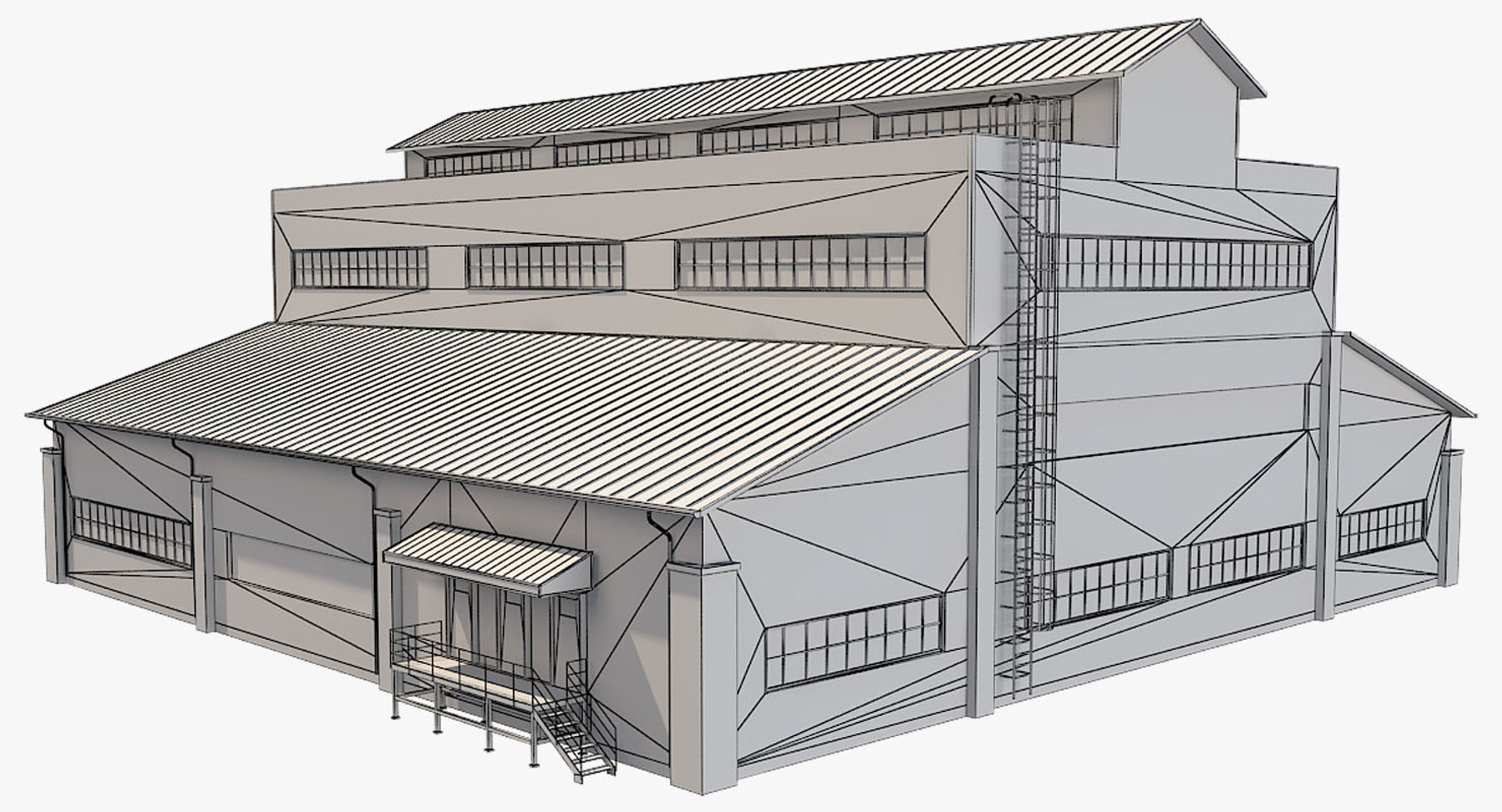 Warehouse building model - TurboSquid 1327414