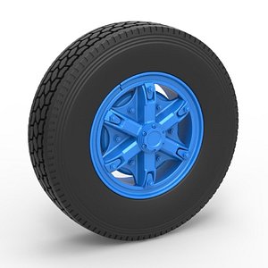 Diecast front wheel of old school truck Scale 1 to 25 model