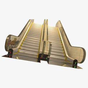 escalator Rolltreppe + Bulbs 3D