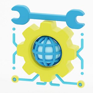 Network configuration icon represented by wrench and gears