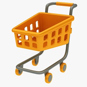 Cartoon Shopping Cart Icon 3D model