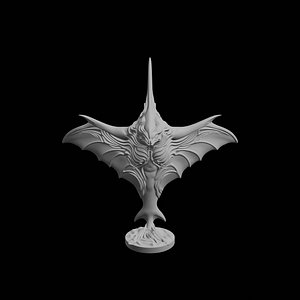 Sky Manta Monster 3D Print Model Aerial Fantasy Creature 3D model