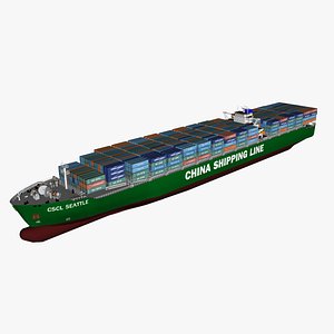 container vessel shipping 3d max