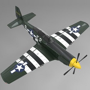3D be2 north american p-51 mustang model
