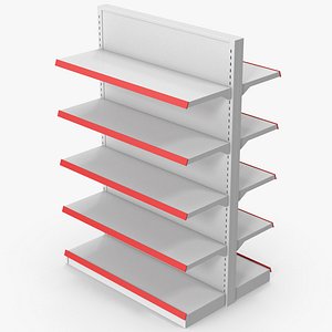 3D Red Market Shelves model