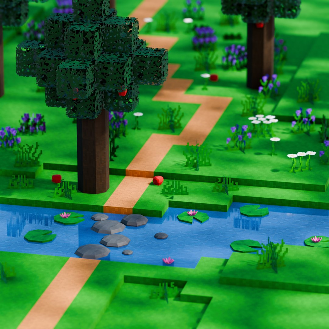 3D Pixel Farm Modular Asset Pack - TurboSquid 2348296