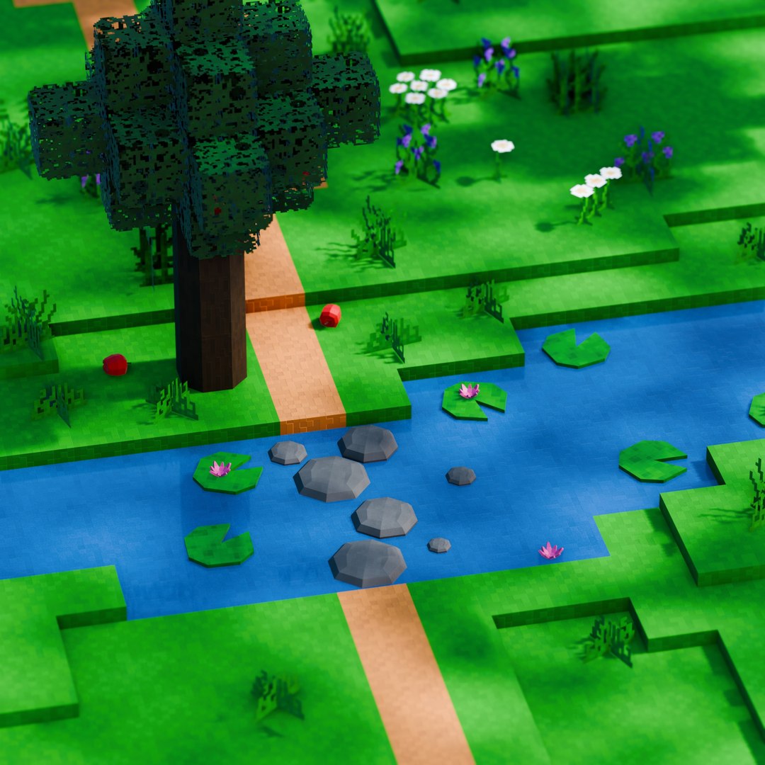 3D Pixel Farm Modular Asset Pack - TurboSquid 2348296