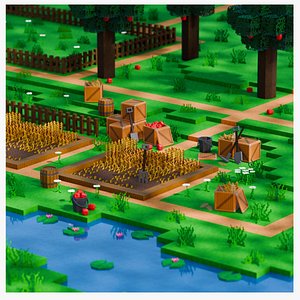 3D Pixel Farm Modular Asset Pack