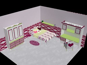 girl bedroom 3D model
