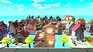 City Houses 20 Styles Pack Game Ready asset model
