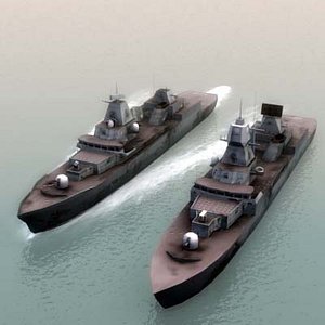 damaged navy ships 3d model