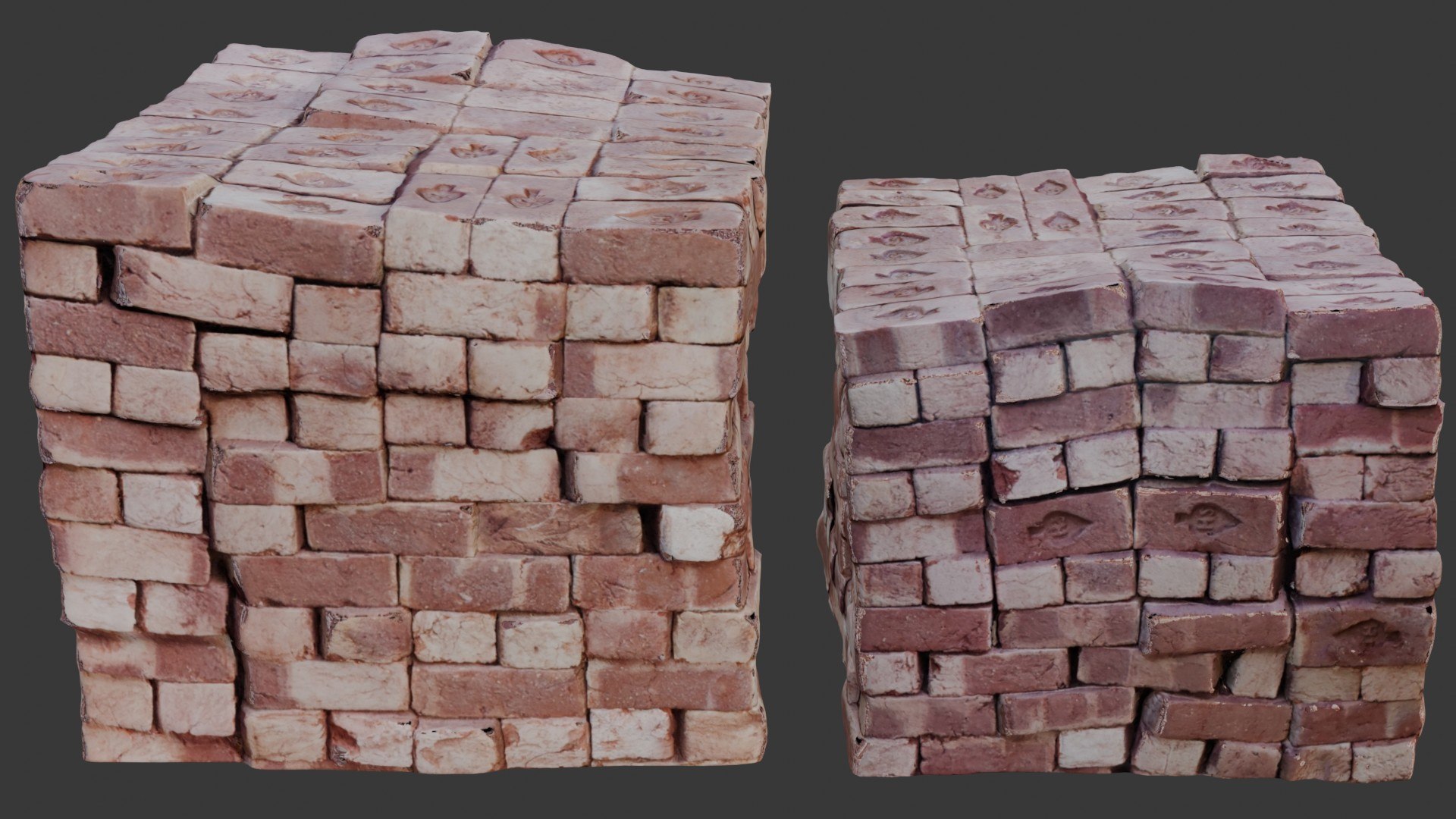 3D 3D Scanned Old Brick Stack - TurboSquid 2396162