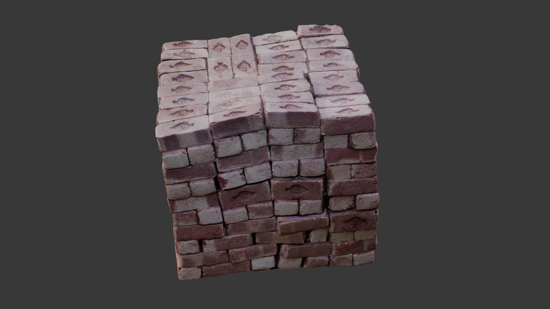 3D 3D Scanned Old Brick Stack - TurboSquid 2396162
