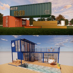 Container coffee shop-16 3D