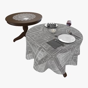3d table tableware model