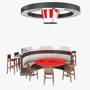 fast food table 3D model