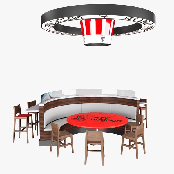 Fast food table 3D model - TurboSquid 1674405