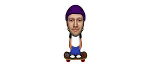 skate bobblehead printing hollow 3d model