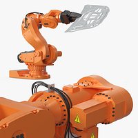 ABB IRB 7600 with Gripper Car Hood Inner Panel Rigged for Maya