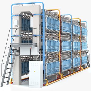 3D Uranium Enrichment Gas Centrifuge Industrial Cascade model