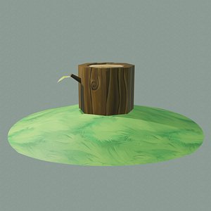 Tree Trunk Stylized 3D