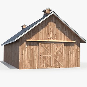 rustic wooden barn 3D model