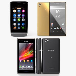 Touchscreen Cellphones Collection 3D model