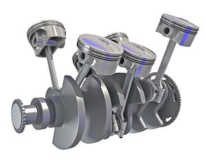 Animated V6 Engine Cylinders