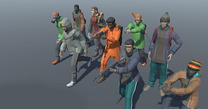 3D project world - stylized characters model