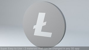 Litecoin Crypto Currency 3D Logo